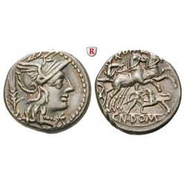 Römische Republik, Cn. Domitius Ahenobarbus, Denar 128 v.Chr., ss
