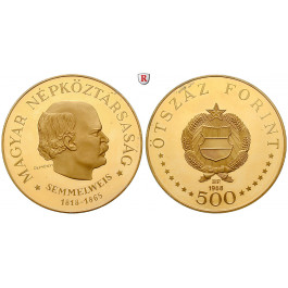 Ungarn, Volksrepublik, 500 Forint 1968, 37,85 g fein, PP