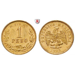 Mexiko, Republik, Peso 1903, 1,48 g fein, vz