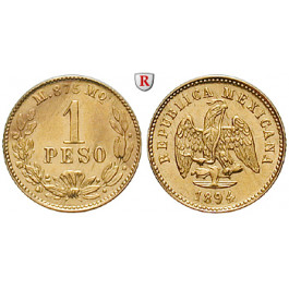 Mexiko, Republik, Peso 1894, 1,48 g fein, vz-st