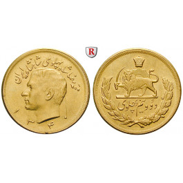 Iran, Mohammed Riza Pahlevi, 2 1/2 Pahlavi 1961, 18,41 g fein, ss-vz/vz