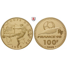 Frankreich, V. Republik, 100 Francs 1998, 15,64 g fein, PP