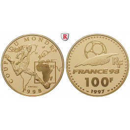 Frankreich, V. Republik, 100 Francs 1997, 15,64 g fein, PP