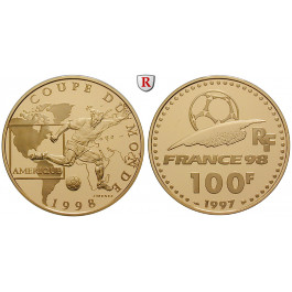 Frankreich, V. Republik, 100 Francs 1997, 15,64 g fein, PP