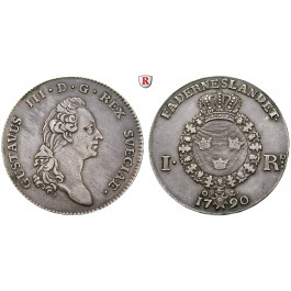 Schweden, Gustav III., Riksdaler 1790, ss-vz