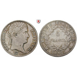 Frankreich, Napoleon I. (Kaiser), 5 Francs 1812, ss