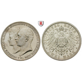 Deutsches Kaiserreich, Mecklenburg-Schwerin, Friedrich Franz IV., 2 Mark 1904, Hochzeit, A, vz aus PP, J. 86