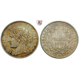 Frankreich, Regierung der Nationalen Verteidigung, 2 Francs 1871, st