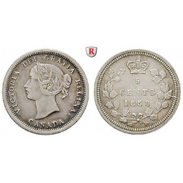 Kanada, Victoria, 5 Cents 1858, ss+