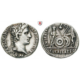Römische Kaiserzeit, Augustus, Denar 2 v.-4 n.Chr., f.vz