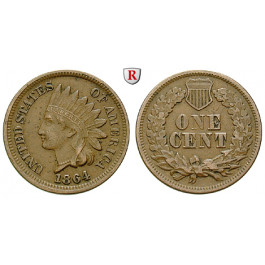 USA, Cent 1864, ss+