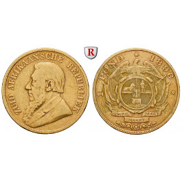 Südafrika, Südafrikanische Republik, Pond 1896, 7,32 g fein, ss