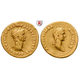 Römische Kaiserzeit, Claudius I., Aureus 50-54, ss+/ss