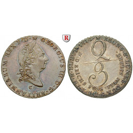 Braunschweig, Königreich Hannover, Georg III., 2/3 Taler 1814, vz+