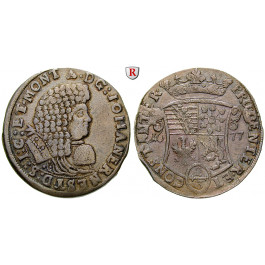 Sachsen, Sachsen-Weimar, Johann Ernst, 2/3 Taler 1677, ss+