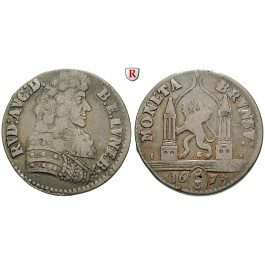 Braunschweig, Stadt, 2/3 Taler 1675, ss+