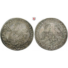 Sachsen, Albertinische Linie, Christian II., Johann Georg I., August, Dicker doppelter Reichstaler 1607, ss+