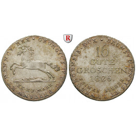 Braunschweig, Königreich Hannover, Georg IV., 16 Gute Groschen 1826, vz-st