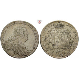 Sachsen, Albertinische Linie, Friedrich August II., Konventionstaler 1763, f.vz