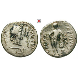 Römische Republik, Q. Caecilius Metellus, Denar 47-46 v.Chr., ss