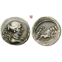 Römische Republik, T. Carisius, Denar 46 v.Chr., ss/f.ss