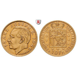Liechtenstein, Franz Josef II., 10 Franken 1946, 2,9 g fein, vz