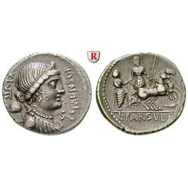 Römische Republik, L. Farsuleius Mensor, Denar 75 v.Chr., ss-vz