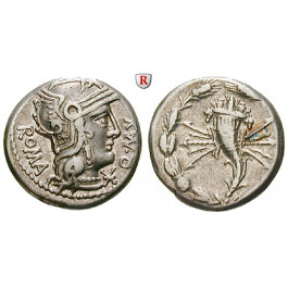 Römische Republik, Q. Fabius Maximus, Denar 127 v.Chr., ss+