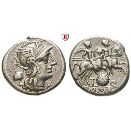 Römische Republik, T. Quinctius Flaminius, Denar 126 v.Chr., ss+