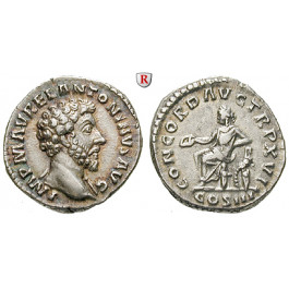 Römische Kaiserzeit, Marcus Aurelius, Denar 161-162, vz+/ss-vz