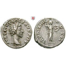 Römische Kaiserzeit, Marcus Aurelius, Caesar, Denar 159-160, ss+