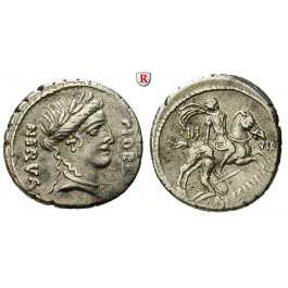 Römische Republik, A. Licinius Nerva, Denar 47 v.Chr., ss+