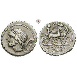 Römische Republik, L. Memmius Galeria, Denar, serratus 106 v.Chr., ss+