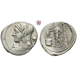 Römische Republik, L. Cassius Longinus, Denar 78 v.Chr., ss-vz/ss