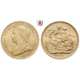 Grossbritannien, Victoria, Sovereign 1901, 7,32 g fein, f.vz
