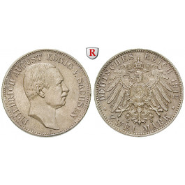 Deutsches Kaiserreich, Sachsen, Friedrich August III., 2 Mark 1912, E, vz-st, J. 134