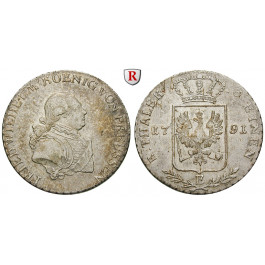 Brandenburg-Preussen, Königreich Preussen, Friedrich Wilhelm II., 1/3 Taler 1791, ss+