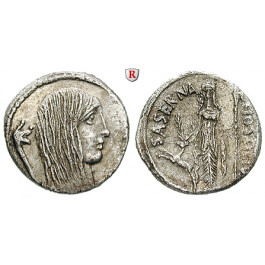 Römische Republik, L. Hostilius Saserna, Denar 48 v.Chr., ss-vz