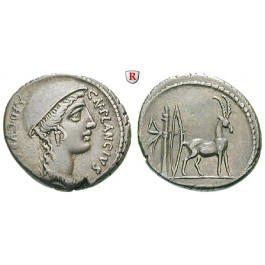 Römische Republik, Cn. Plancius, Denar 55 v.Chr., f.vz/vz+