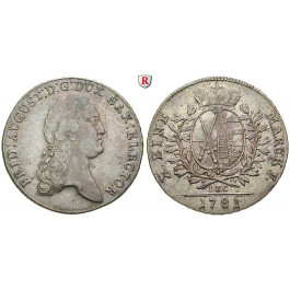 Sachsen, Albertinische Linie, Friedrich August III., Konventionstaler 1781, ss-vz