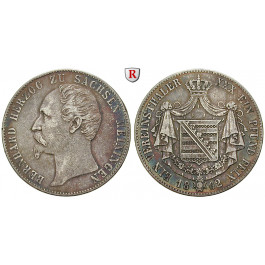 Sachsen, Sachsen-Meiningen, Bernhard Erich Freund, Vereinstaler 1862, ss+