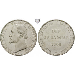 Sachsen, Sachsen-Coburg-Gotha, Ernst II., Vereinstaler 1869, ss-vz/ss