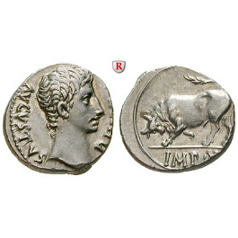 Römische Kaiserzeit, Augustus, Denar 15-13 v.Chr., vz