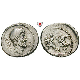 Römische Republik, L. Titurius Sabinus, Denar, ss+
