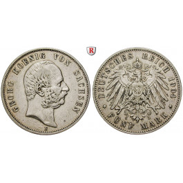 Deutsches Kaiserreich, Sachsen, Georg, 5 Mark 1904, E, ss, J. 130