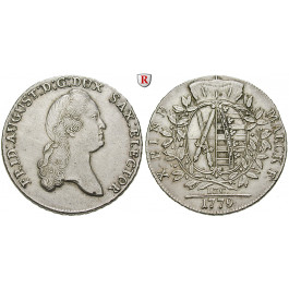 Sachsen, Albertinische Linie, Friedrich August III., Konventionstaler 1779, f.vz