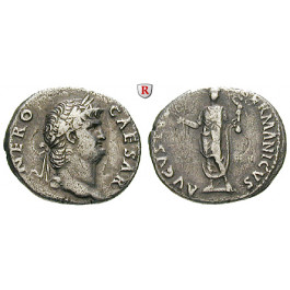 Römische Kaiserzeit, Nero, Denar 64-65, ss+