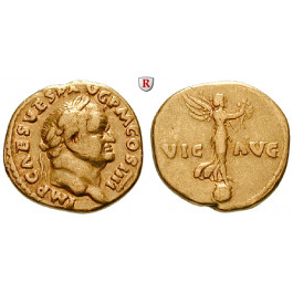 Römische Kaiserzeit, Vespasianus, Aureus 72-73, ss+/ss