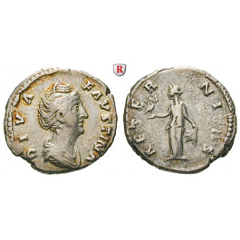 Römische Kaiserzeit, Faustina I., Frau des Antoninus Pius, Denar um 141, ss