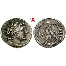 Ägypten, Königreich der Ptolemäer, Ptolemaios IX., Tetradrachme Jahr 4 = 114-113 v.Chr., ss-vz